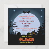 Spooky Halloween nacht kostuum feest Kaart (Voorkant)