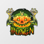 Spooky Halloween Neon Bat Pumpkin Raamsticker (Vel)