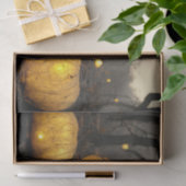 Spooky Halloween Night and Pumpkins in Forest Tissuepapier (Geschenk)