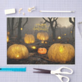 Spooky Halloween Night and Pumpkins in Forest Tissuepapier (Craft)