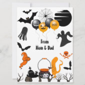 Spooky Halloween Night Boo Parade Full Moon Ghosts Feestdagenkaart (Achterkant)