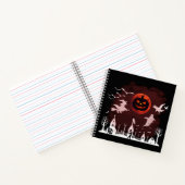 Spooky Halloween Night Full Moon Pumpkin Scene Notitieboek (Binnen)