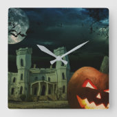 Spooky Halloween Night Fun Vierkante Klok (Voorkant)