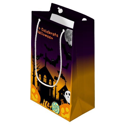 Spooky Halloween Night Gift Bag Klein Cadeauzakje (Voorkant Gekanteld)