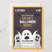 Spooky Halloween Night Halloween Party Uitnodiging (Voorkant)