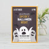 Spooky Halloween Night Halloween Party Uitnodiging (Staand voorkant)