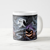 Spooky Halloween Night: Haunted Pumpkins en Ghost Grote Koffiekop (Voorkant rechts)