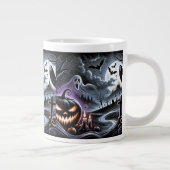 Spooky Halloween Night: Haunted Pumpkins en Ghost Grote Koffiekop (Rechts)