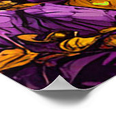 Spooky Halloween Night met gloeiende pompoenen Poster (Hoek)