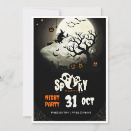 Spooky Halloween Night Party Flyer Kaart