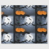 Spooky Halloween Night Scene Cadeaupapier (Vlak)
