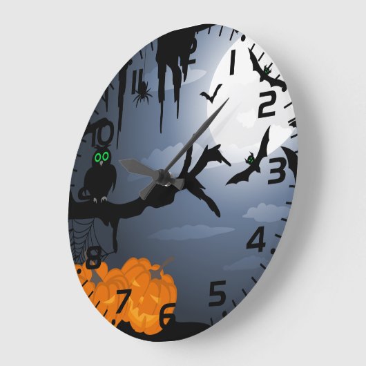 Spooky Halloween Night Scene Grote Klok (Hoek)