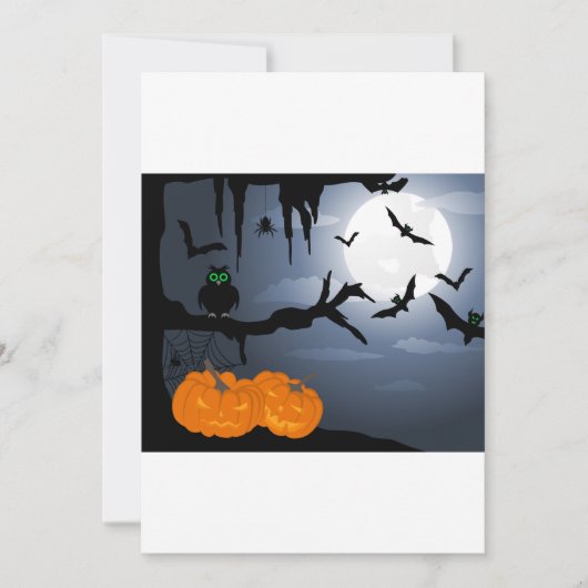 Spooky Halloween Night Scene Kaart (Voorkant)