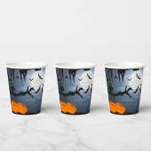 Spooky Halloween Night Scene Papieren Bekers