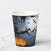 Spooky Halloween Night Scene Papieren Bekers (Voorkant)