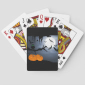 Spooky Halloween Night Scene Pokerkaarten (Achterkant)