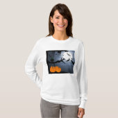 Spooky Halloween Night Scene T-shirt (Voorkant volledig)