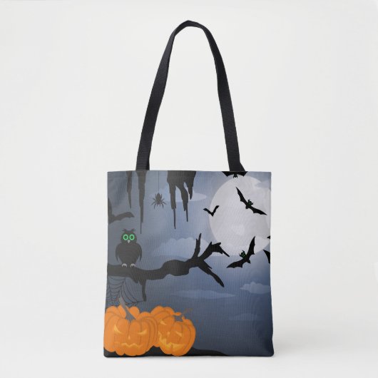 Spooky Halloween Night Scene Tote Bag (Voorkant)