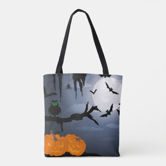 Spooky Halloween Night Scene Tote Bag (Achterkant)