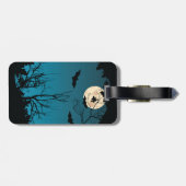 Spooky Halloween Night Volle Maan en Vliegende Vle Bagagelabel (Achterkant horizontaal)