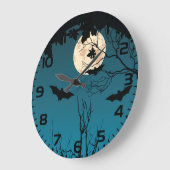 Spooky Halloween Night Volle Maan en Vliegende Vle Grote Klok (Hoek)