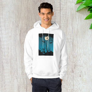 Spooky Halloween Night Volle Maan en Vliegende Vle Hoodie