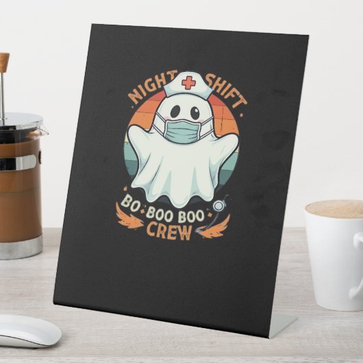 Spooky Halloween Nurse Funny Ghost Kostuum Boo Boo Reclamebord Met Voetstuk (Insitu)