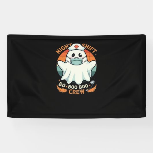 Spooky Halloween Nurse Funny Ghost Kostuum Boo Boo Spandoek (Horizontaal)