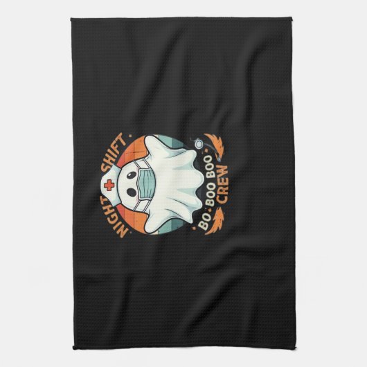 Spooky Halloween Nurse Funny Ghost Kostuum Boo Boo Theedoek (Verticaal)