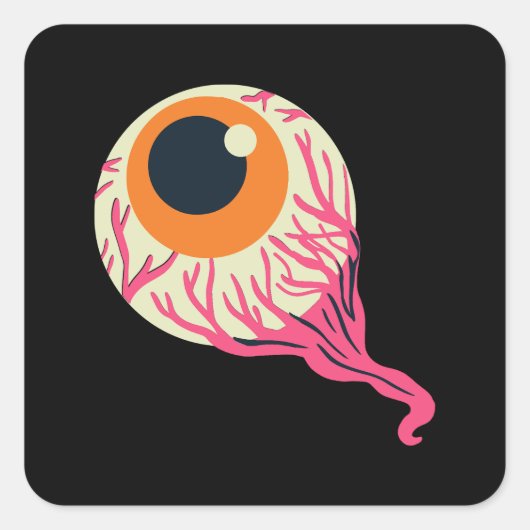 Spooky Halloween oog Vierkante Sticker (Voorkant)