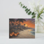 Spooky Halloween op het strand - Blank Notecard Kaart (Staand voorkant)