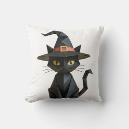 Spooky Halloween Origami Cat met heksen pet Kussen