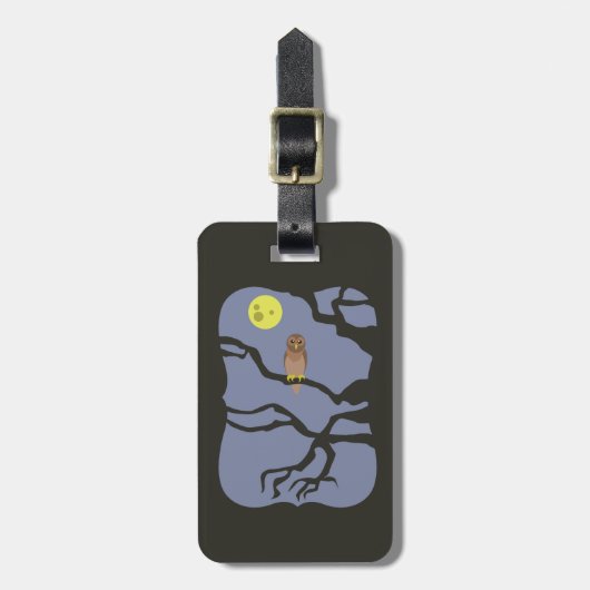 Spooky Halloween Owl Bagagelabel (Voorkant verticaal)