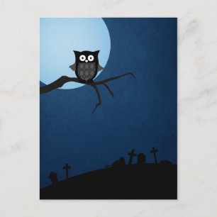 Spooky halloween owl briefkaart