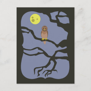 Spooky Halloween Owl Briefkaart