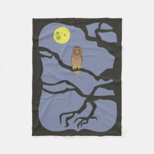 Spooky Halloween Owl Fleece Deken