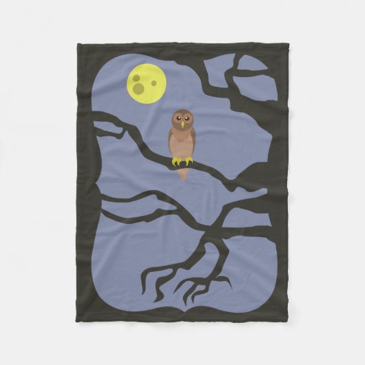 Spooky Halloween Owl Fleece Deken (Voorkant)