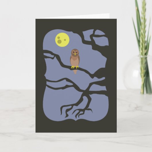 Spooky Halloween Owl Kaart (Voorkant)