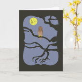 Spooky Halloween Owl Kaart (Gele Bloem)