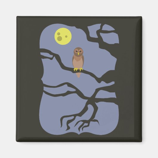 Spooky Halloween Owl Magneet (Voorkant)