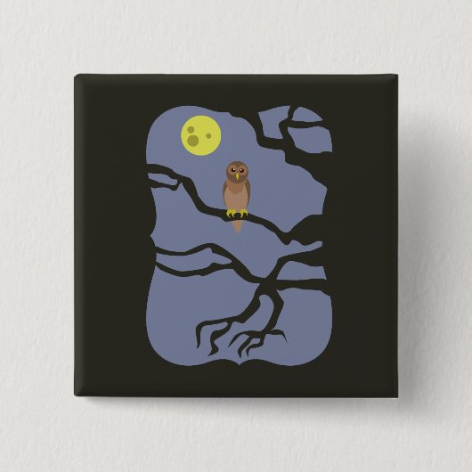 Spooky Halloween Owl Vierkante Button 5,1 Cm (Voorkant)