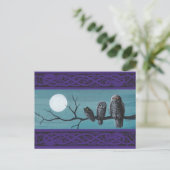 Spooky Halloween Owls Briefkaart (Staand voorkant)