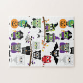 Spooky Halloween Owls Legpuzzel (Horizontaal)