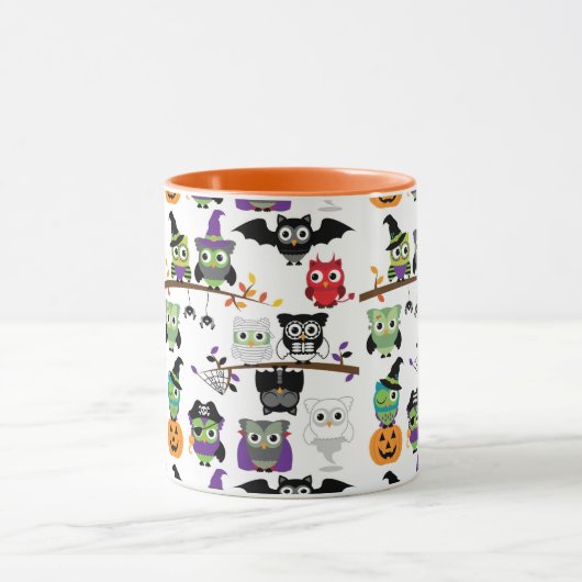 Spooky Halloween Owls Mok (Midden)