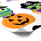 Spooky Halloween Owls Poster (Hoek)