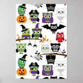 Spooky Halloween Owls Poster (Voorkant)