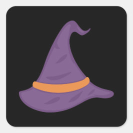 Spooky Halloween paarse pet Vierkante Sticker
