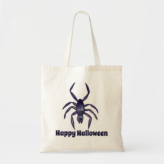 Spooky Halloween Paarse Spider Art Tote Bag (Voorkant)