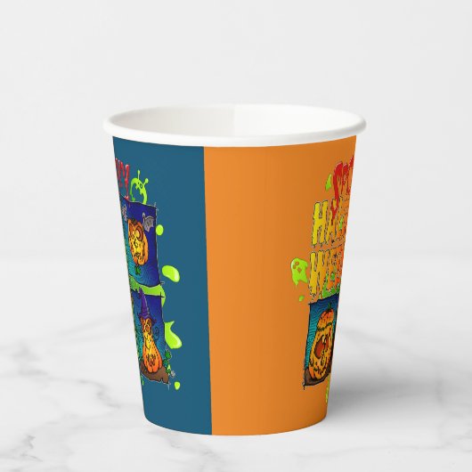 Spooky Halloween Papieren Bekers (Links)