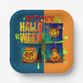 Spooky Halloween Papieren Bordje (Voorkant)